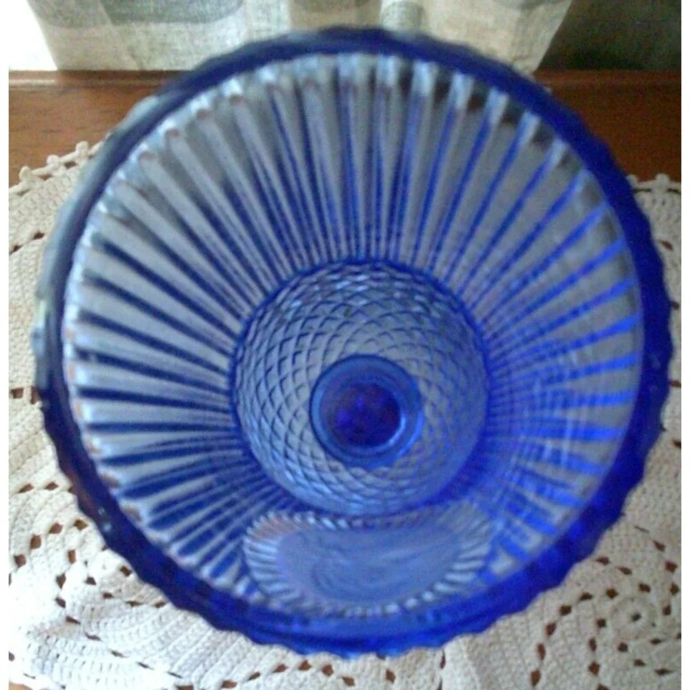 Vintage Avon Fostoria George Washington Cobalt Blue 12oz Water Wine Glass Goblet